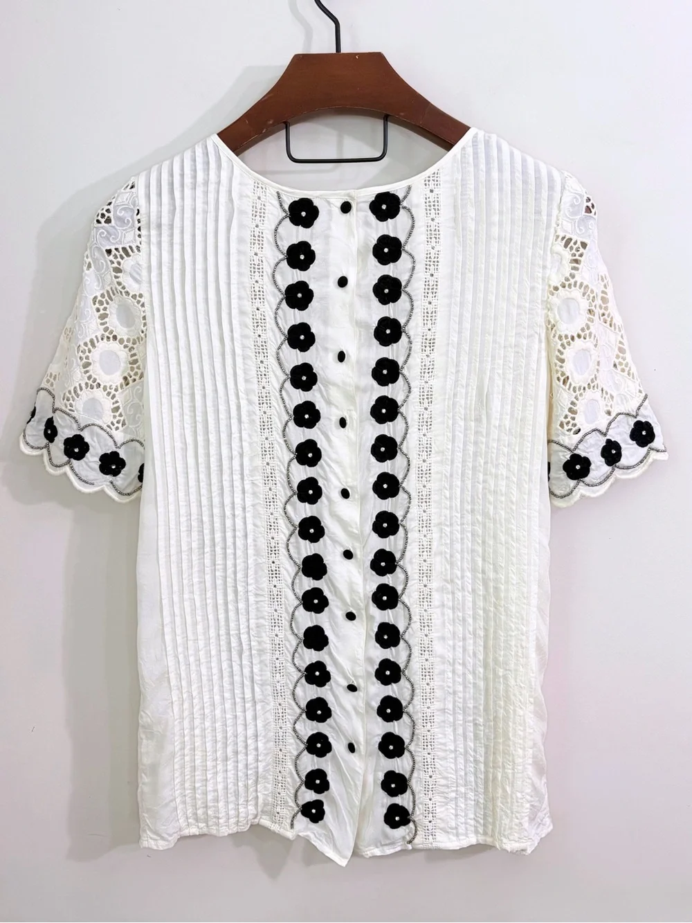 Anthropologie | Floreat Veille Embellished Lace Top